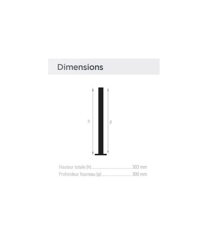 DIMENSIONS FOURREAUX POUR POTEAUX BADMINTON A SCELLER 