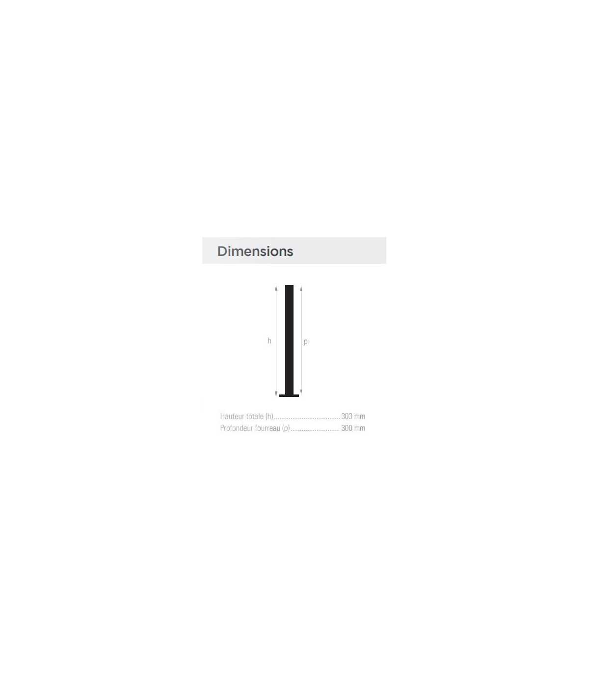 DIMENSIONS FOURREAUX POUR POTEAUX BADMINTON A SCELLER 