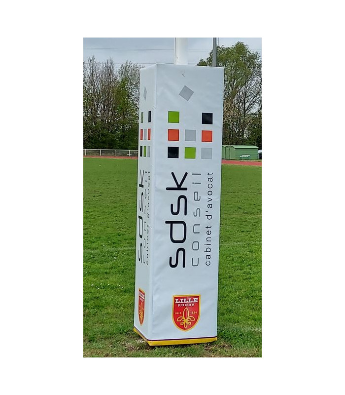 LOT DE 4 PROTECTIONS POTEAUX RUGBY PERSONNALISÉES LILLE RUGBY CLUB