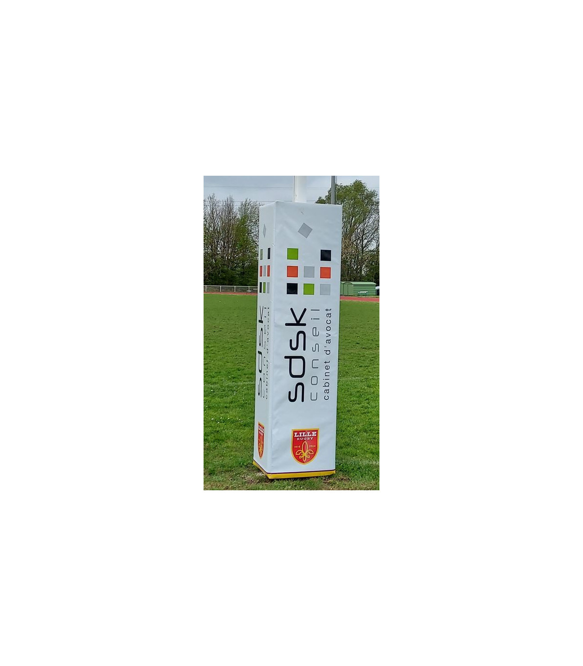 LOT DE 4 PROTECTIONS POTEAUX RUGBY PERSONNALISÉES LILLE RUGBY CLUB