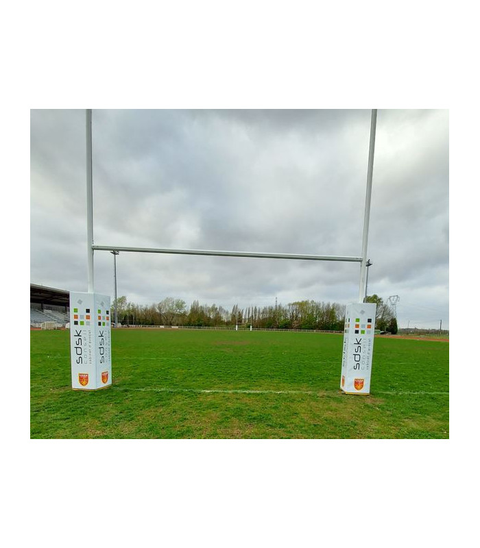 LOT DE 4 PROTECTIONS POTEAUX RUGBY PERSONNALISÉES LILLE RUGBY CLUB 2