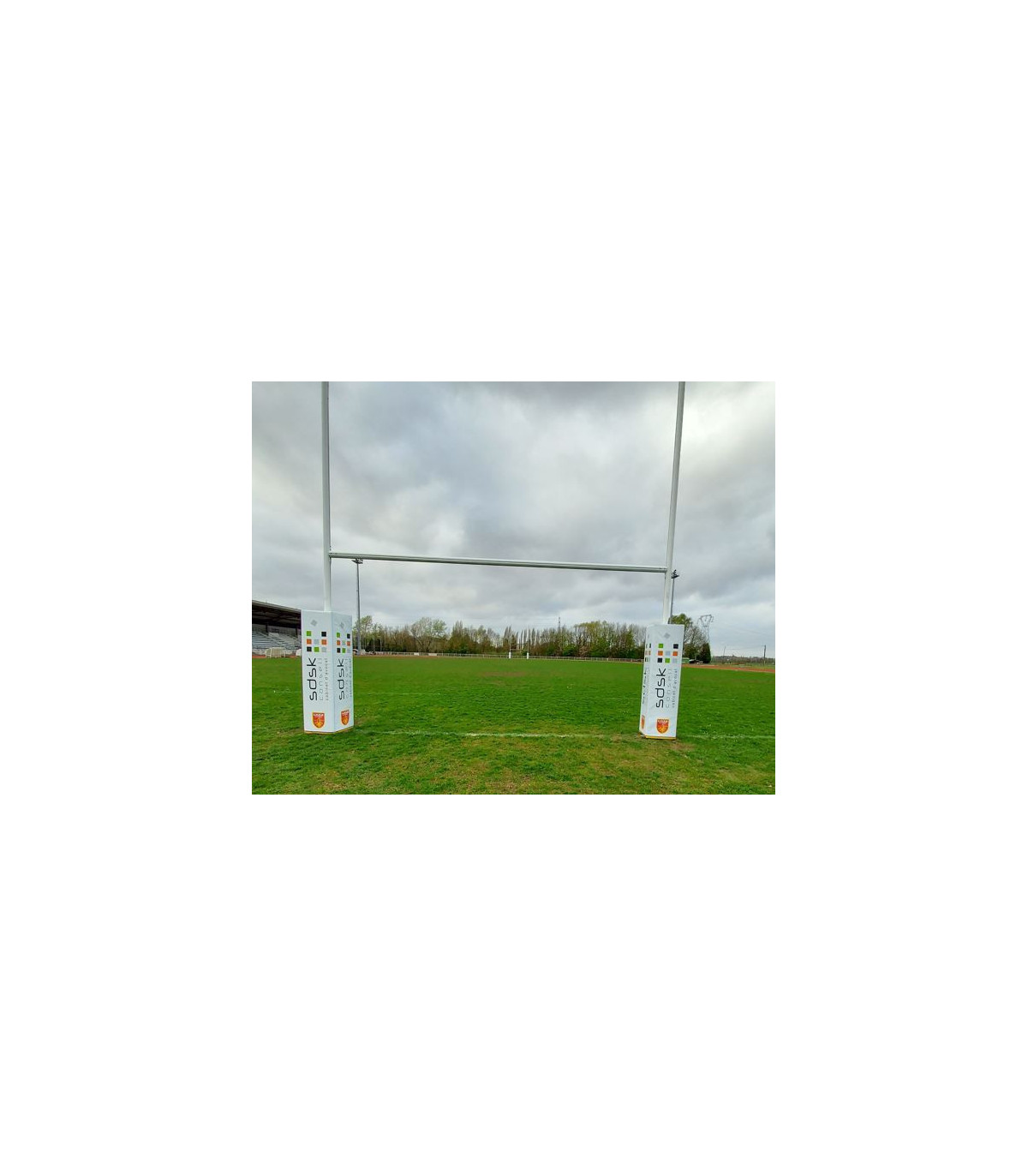 LOT DE 4 PROTECTIONS POTEAUX RUGBY PERSONNALISÉES LILLE RUGBY CLUB 2