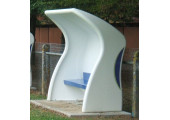 ABRI DE TOUCHE COMPOSITE BLANC AVEC BANC