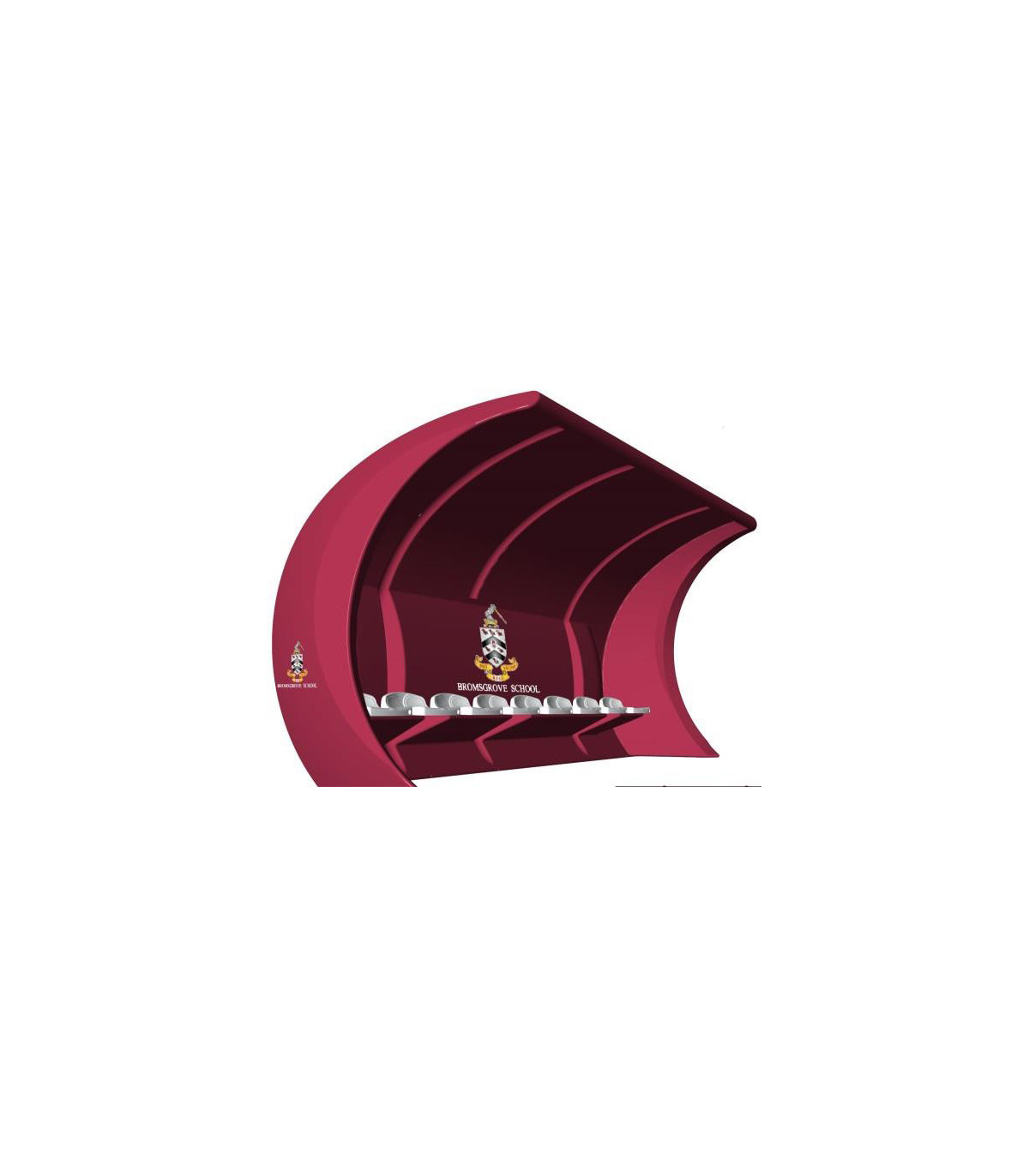 ABRI DE TOUCHE MONOBLOC COMPOSITE COULEUR ROUGE HAUTEUR 2 M