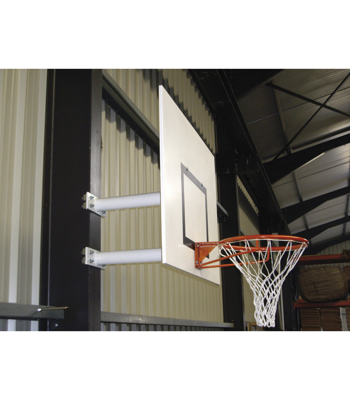 PANIER DE BASKET MURAL INTERIEUR HAUTEUR FIXE 2 BRAS RECTANGLE VUE 2