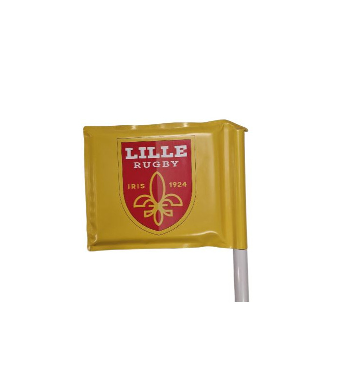 LOT DE 14 DRAPEAUX POTEAUX DE TOUCHE RUGBY PERSONNALISÉES IRIS LILLE RUGBY