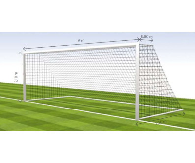 PAIRE DE FILETS DE FOOTBALL À 8 BUT FIXE ET MOBILE