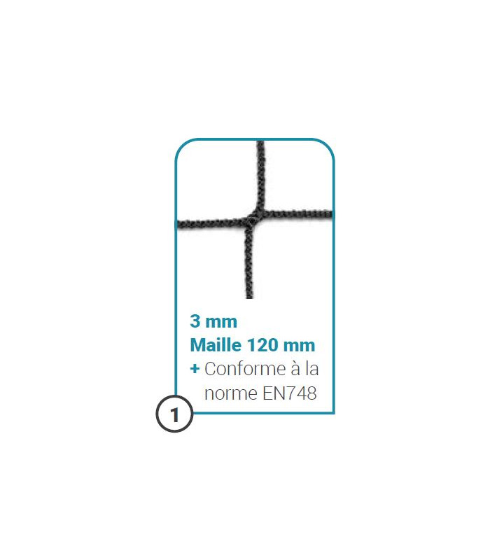 MAILLE CARREE FILET DE FOOTBALL A 11 FORMAT EUROPÉEN