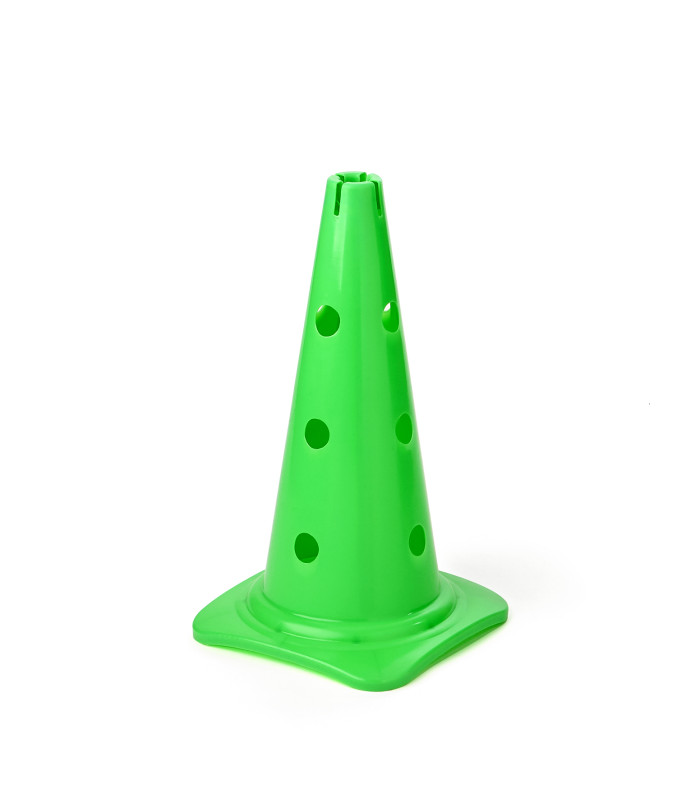 CONE 12 TROUS AVEC ENCOCHE 50 CM VERT