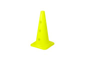 CONE 12 TROUS AVEC ENCOCHE 50 CM JAUNE
