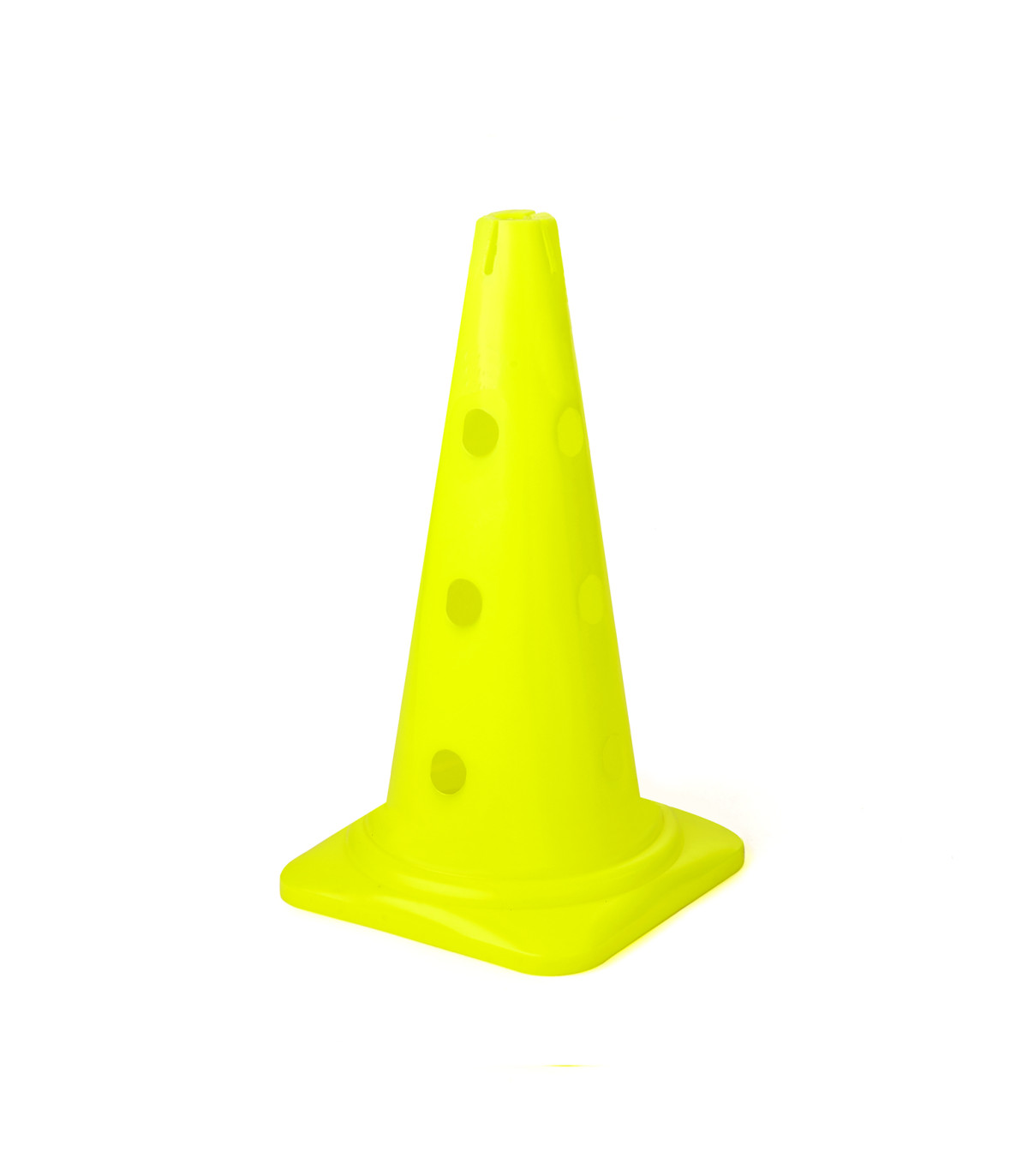 CONE 12 TROUS AVEC ENCOCHE 50 CM JAUNE