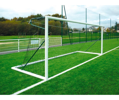 PAIRE DE BUTS DE FOOTBALL A 8 TRANSPORTABLES ALU  VUE GAUCHE