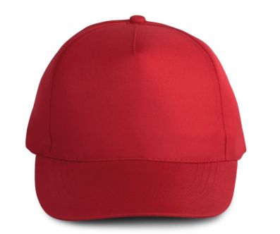 CASQUETTE POLYESTER 5 PANNEAUX ROUGE FACE