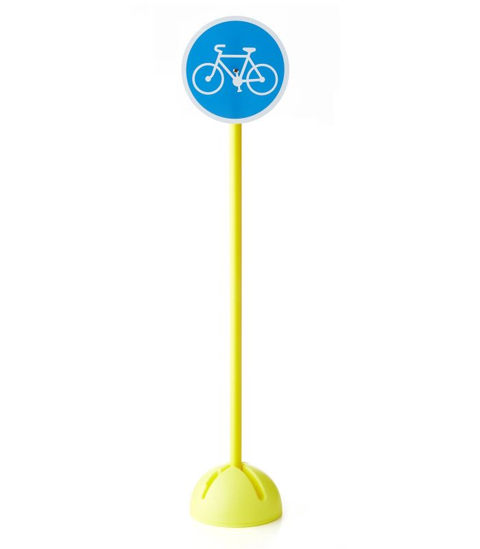 PANNEAU DE SIGNALISATION ROUTIÈRE PISTE OBLIGATOIRE POUR LES VÉLOS PLOT LESTABLE
