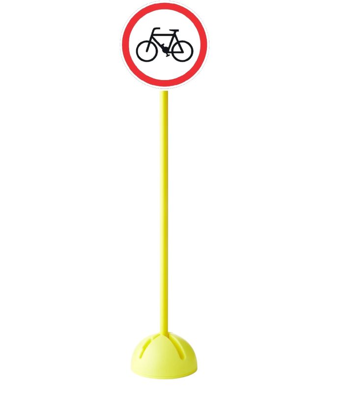 PANNEAU DE SIGNALISATION ROUTIÈRE INTERDIT AUX VÉLOS PLOT LESTABLE