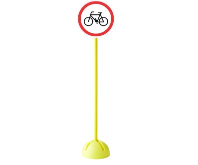 PANNEAU DE SIGNALISATION ROUTIÈRE INTERDIT AUX VÉLOS PLOT LESTABLE