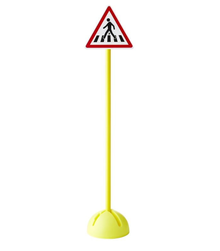 PANNEAU DE SIGNALISATION ROUTIÈRE PASSAGE PIÉTONS BLANC / ROUGE  PLOT LESTABLE