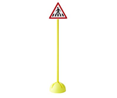 PANNEAU DE SIGNALISATION ROUTIÈRE PASSAGE PIÉTONS BLANC / ROUGE  PLOT LESTABLE