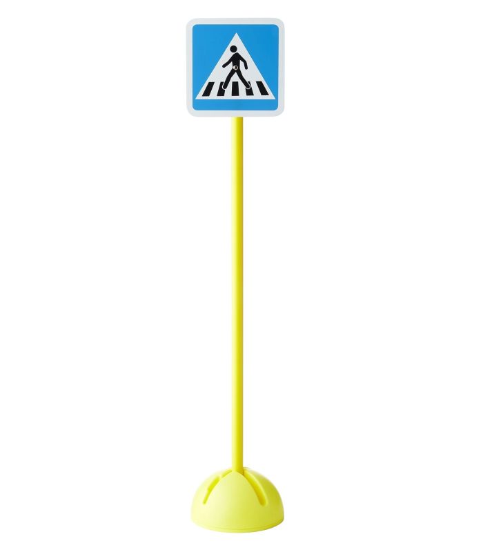 PANNEAU DE SIGNALISATION ROUTIÈRE PASSAGE PIÉTONS BLEU PLOT LESTABLE
