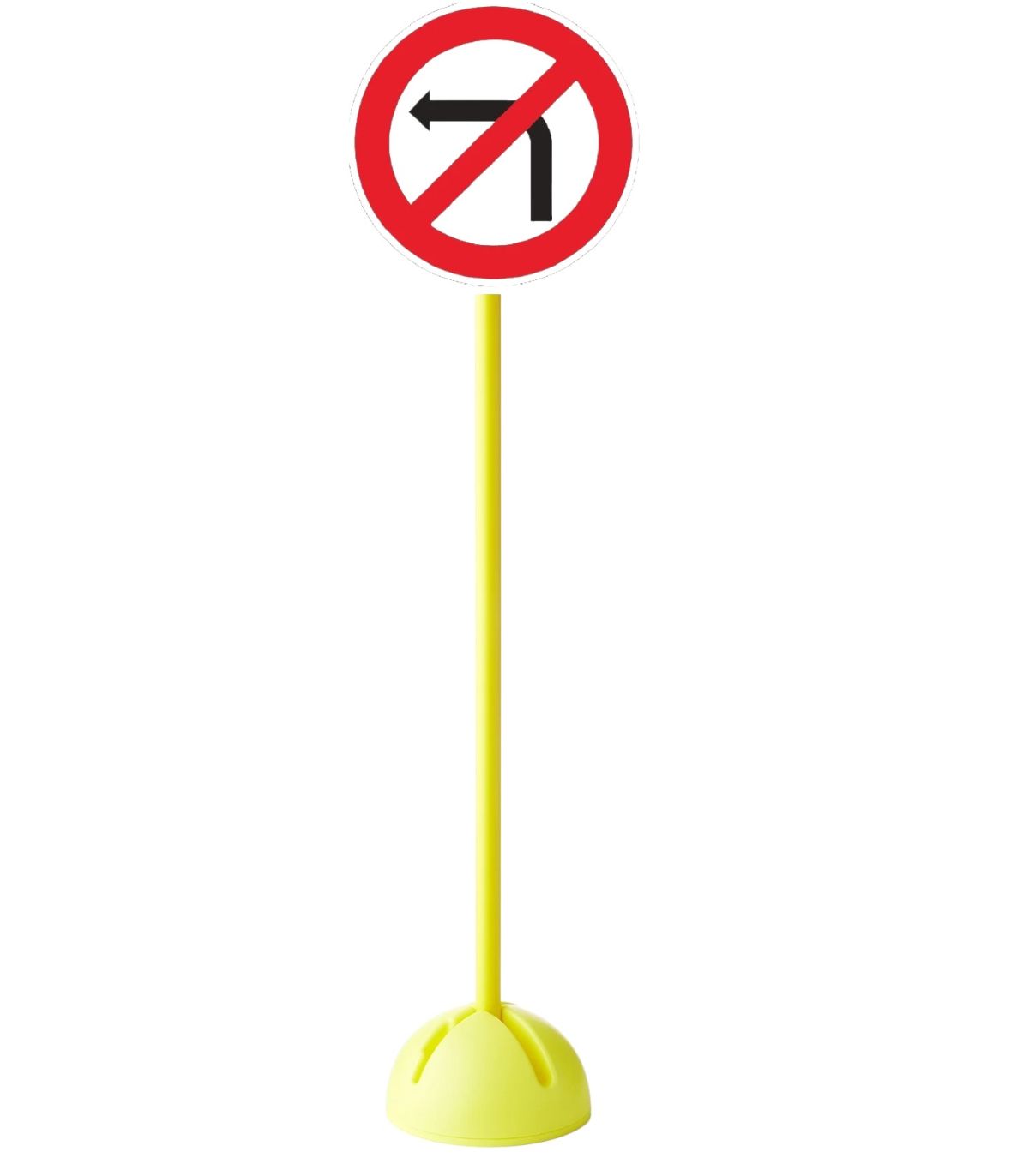 PANNEAU DE SIGNALISATION ROUTIÈRE INTERDICTION DE TOURNER A GAUCHE PLOT LESTABLE