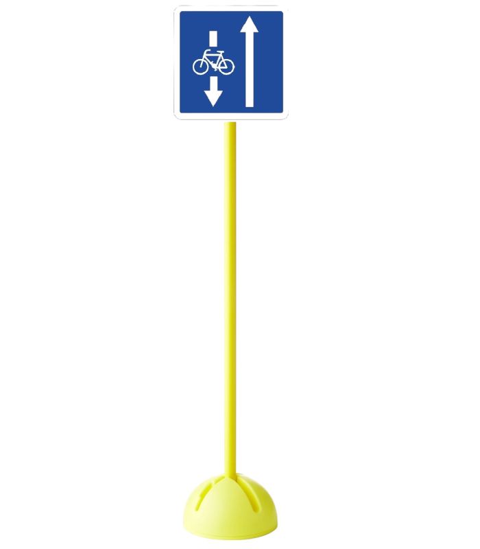 PANNEAU DE SIGNALISATION ROUTIÈRE DOUBLE SENS VÉLOS PLOT LESTABLE