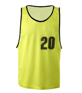 CHASUBLES DE SPORT NUMEROTEES DE 16 A 20 VUE FACE