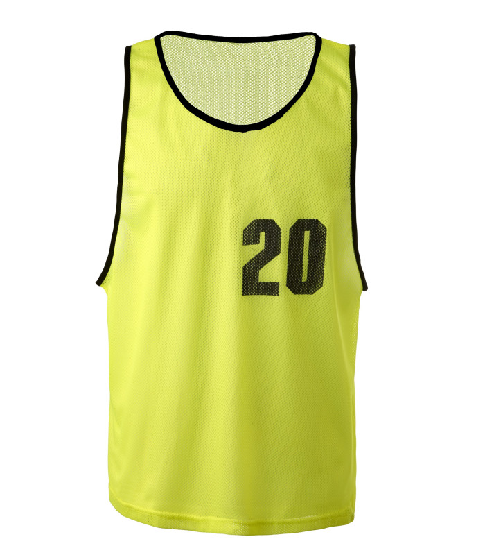 CHASUBLES DE SPORT NUMEROTEES DE 16 A 20 VUE FACE