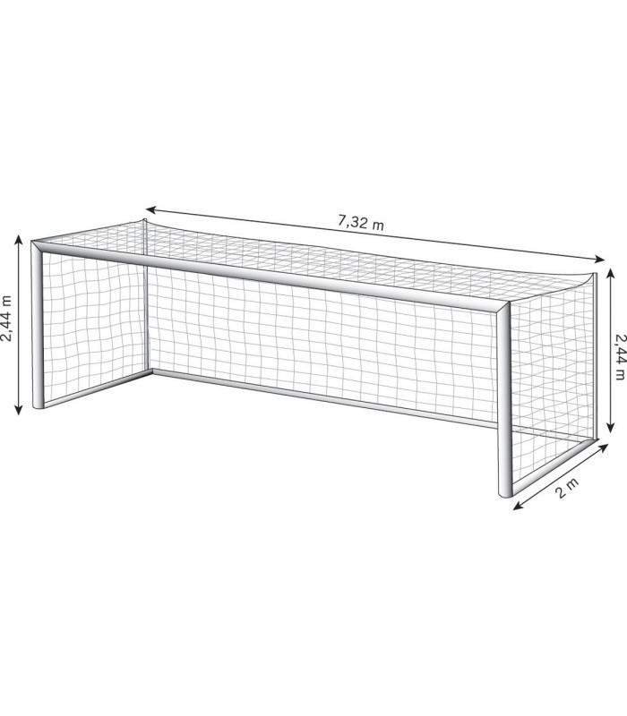 DIMENSIONS PAIRE DE FILETS DE FOOTBALL A 11 FORMAT EUROPEEN