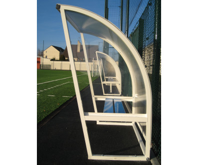 ABRI DE TOUCHE HAUTEUR 1,6 M ARRIERE ALU CÔTÉ PE TRANSPARENT VUE PROFIL