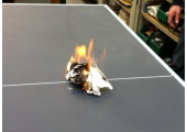 TEST RESISTANCE AU FEU TABLE PING PONG COLLECTIVITÉS PARK CORNILLEAU