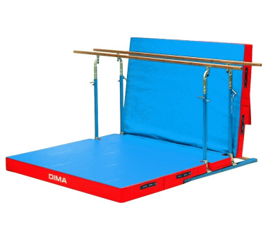BARRES PARALLELES AVEC MATELAS INTÉGRÉ DIMASPORT POSITION SEMIU REPLIEE