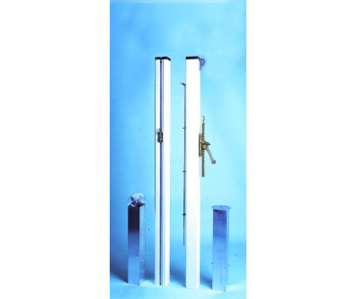 PAIRE DE POTEAUX TENNIS ALUMINIUM CARRES
