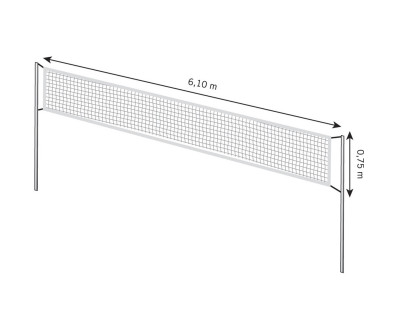 DIMENSIONS FILET BADMINTON SCOLAIRE / LOISIR