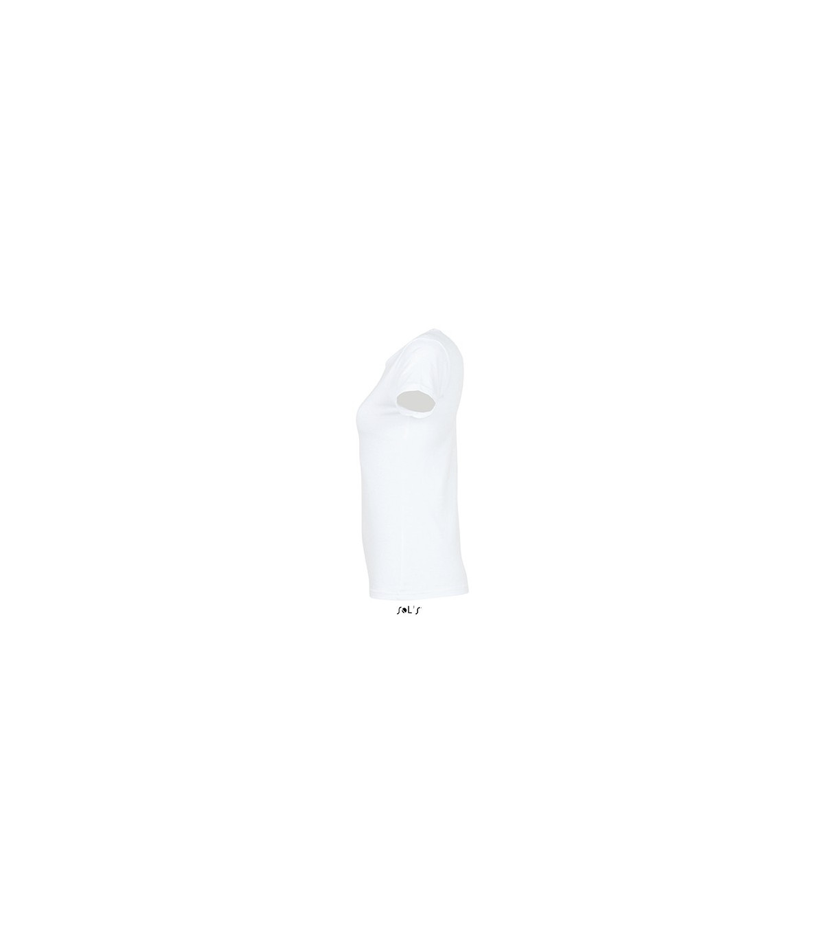 TEE-SHIRT BLANC 150 G FEMME VUE PROFIL