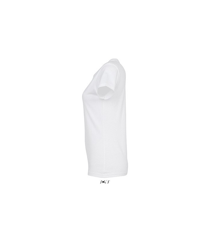 TEE-SHIRT BLANC 190 G FEMME VUE PROFIL