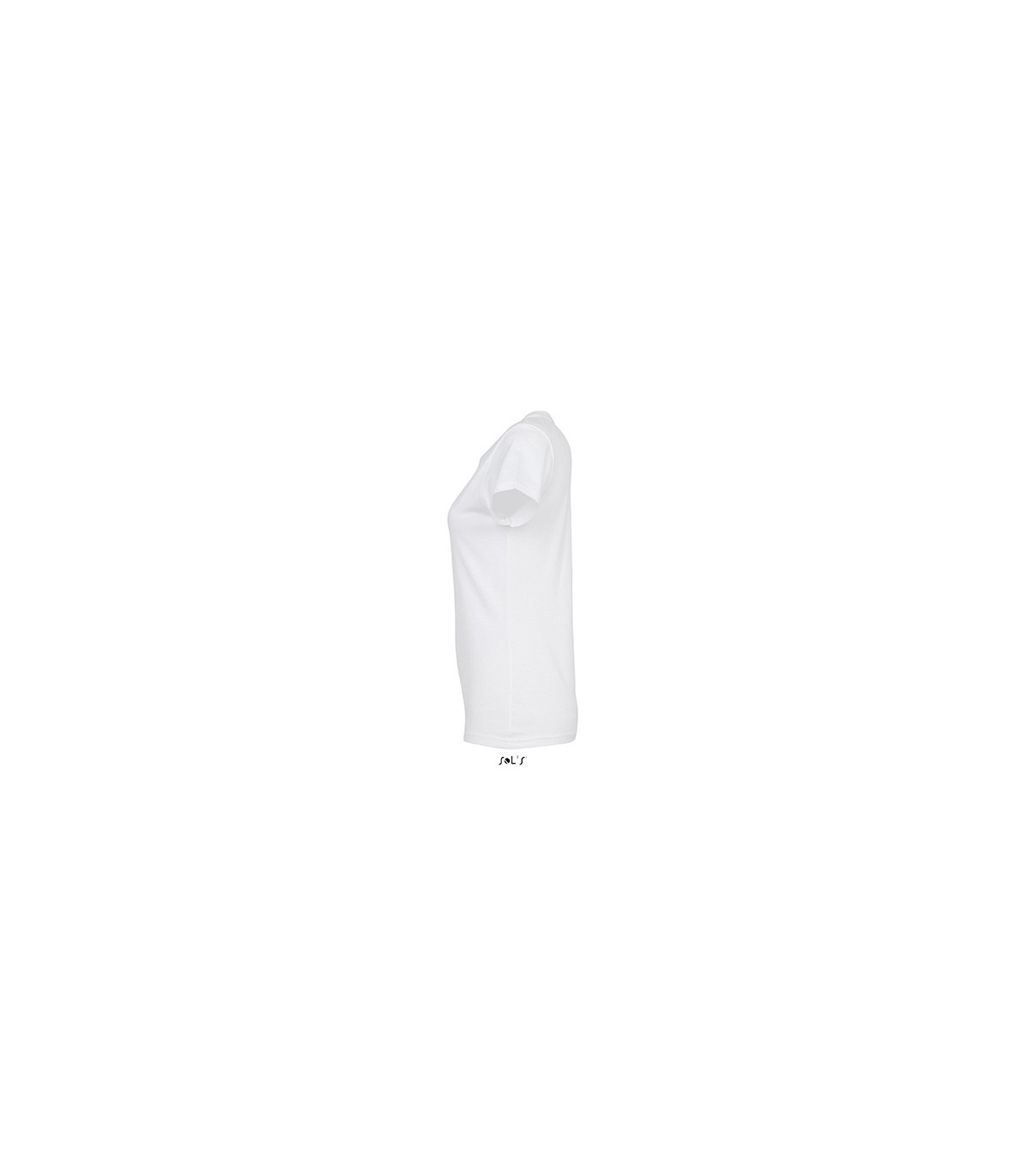 TEE-SHIRT BLANC 190 G FEMME VUE PROFIL