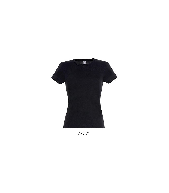 TEE-SHIRT COULEUR 150 G FEMME NOIR
