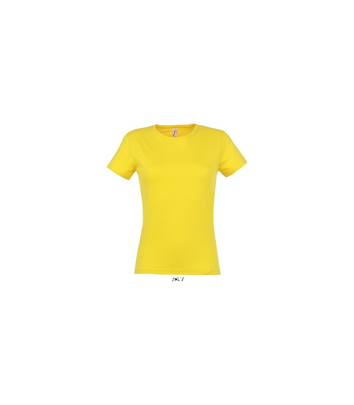 TEE-SHIRT COULEUR 150 G FEMME JAUNE