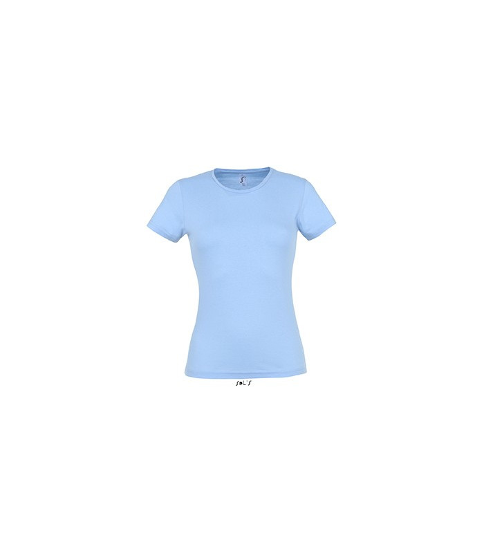 TEE-SHIRT COULEUR 150 G FEMME BLEU CIEL