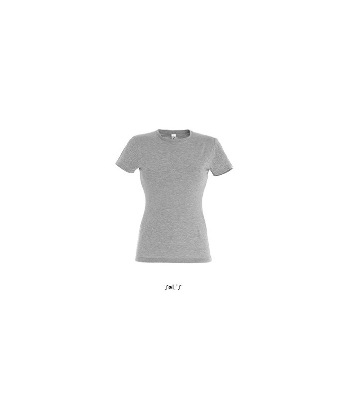 TEE-SHIRT COULEUR 150 G FEMME GRIS CHINE