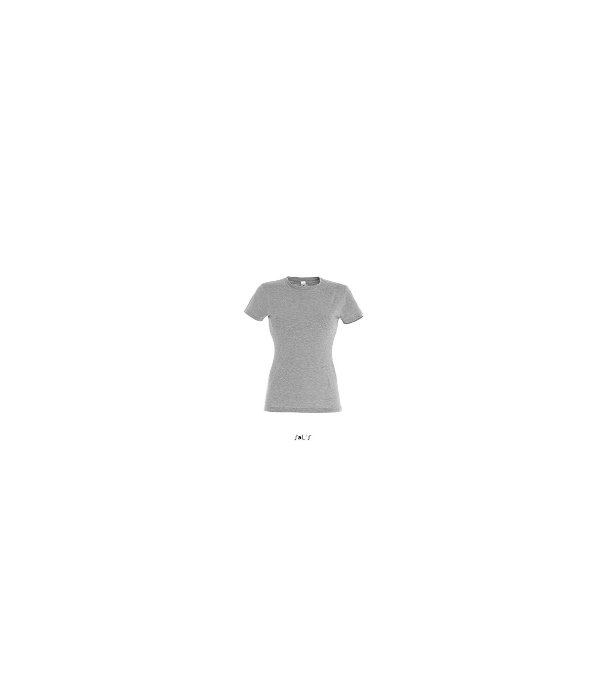 TEE-SHIRT COULEUR 150 G FEMME GRIS CHINE