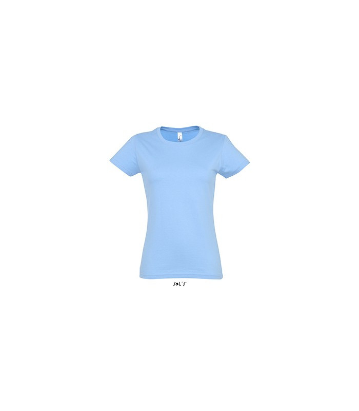 TEE-SHIRT COULEUR 190 G FEMME BLEU CIEL