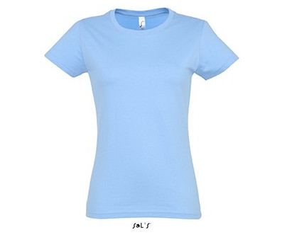 TEE-SHIRT COULEUR 190 G FEMME BLEU CIEL