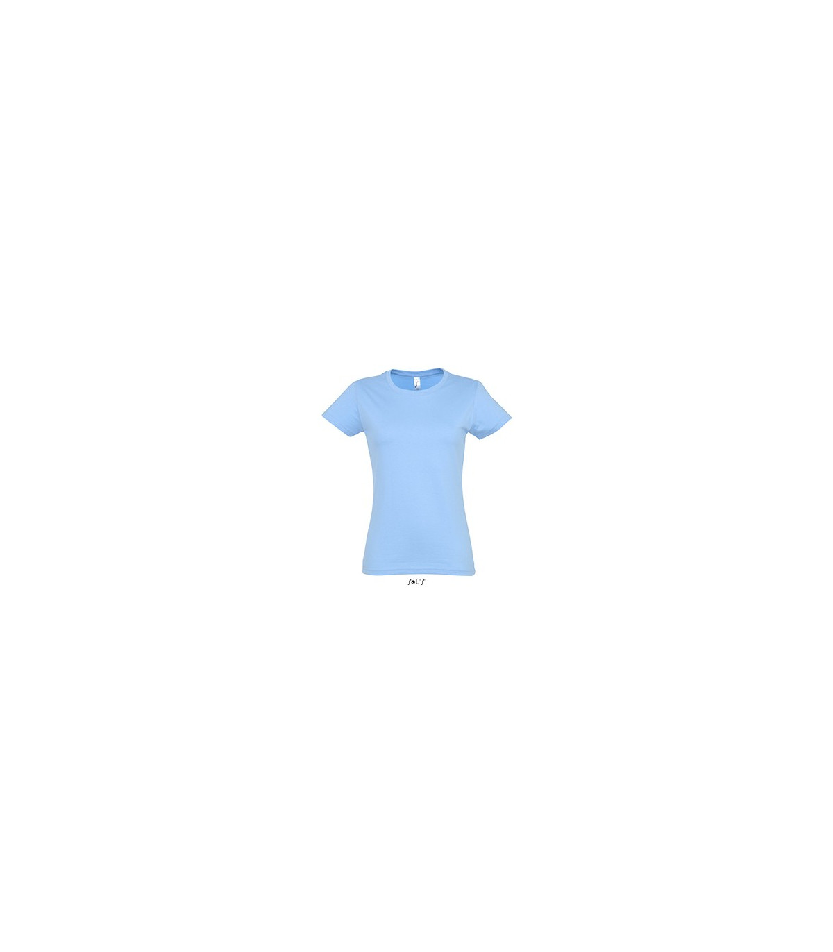 TEE-SHIRT COULEUR 190 G FEMME BLEU CIEL