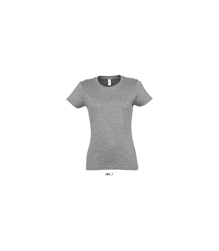 TEE-SHIRT COULEUR 190 G FEMME GRIS CHINE
