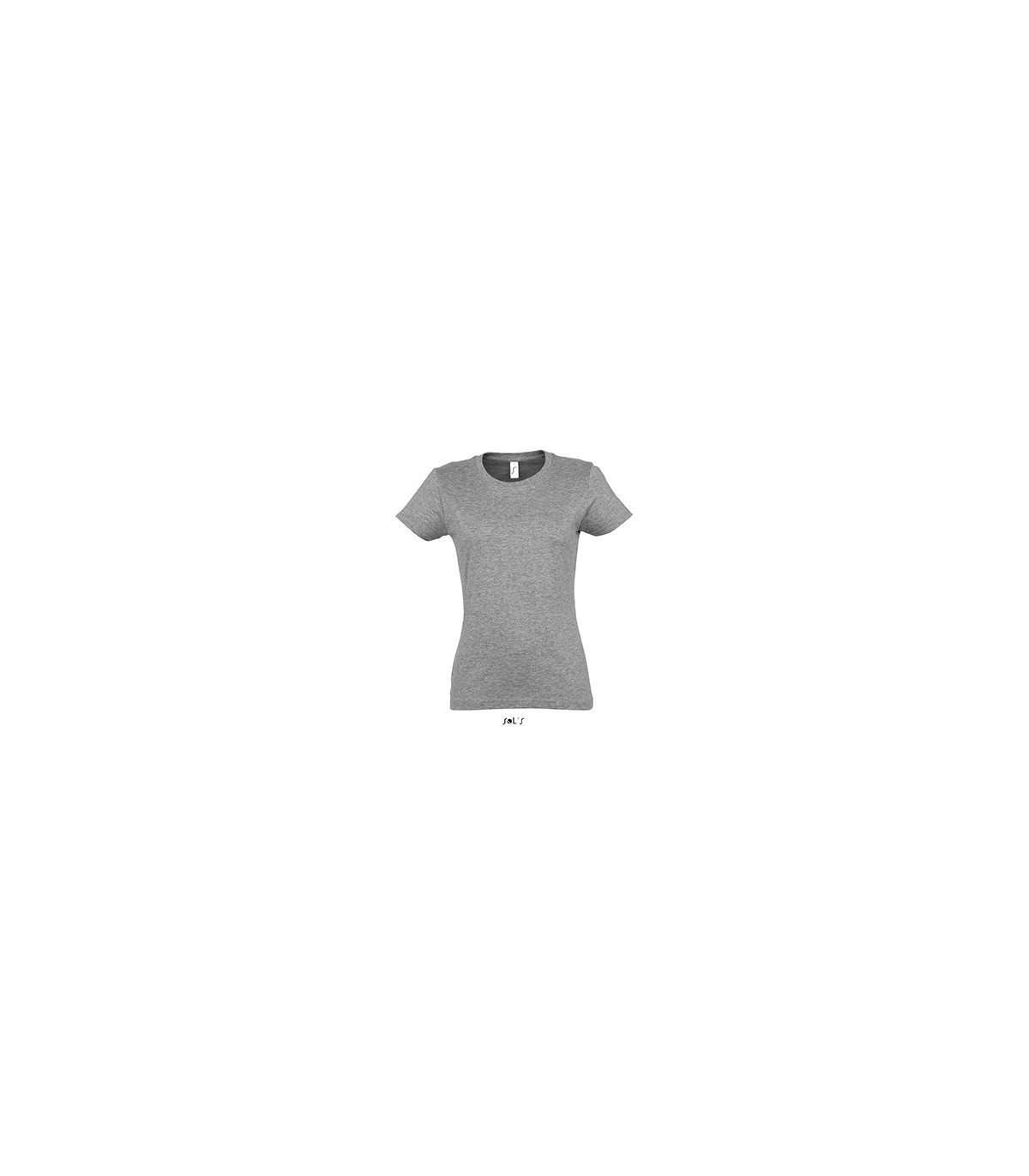 TEE-SHIRT COULEUR 190 G FEMME GRIS CHINE
