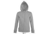 VESTE ZIPPEE CAPUCHE FEMME GRIS CHINE