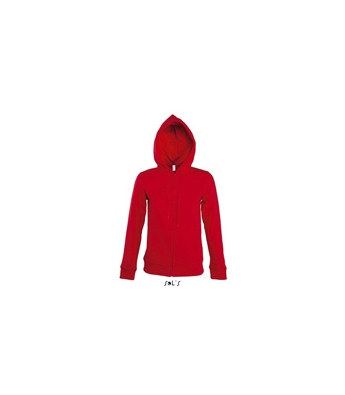 VESTE ZIPPEE CAPUCHE FEMME ROUGE
