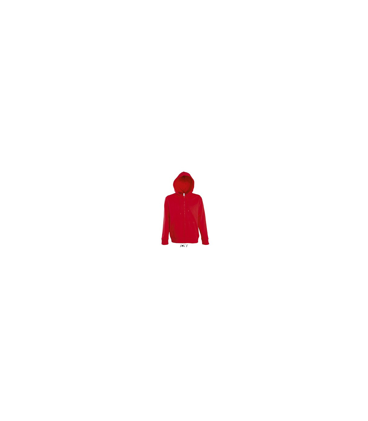 VESTE ZIPPEE CAPUCHE HOMME ROUGE
