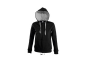 VESTE ZIPPEE CAPUCHE CONTRASTEE FEMME